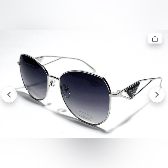 Prada Women\'s Silver and Black Sunglasses